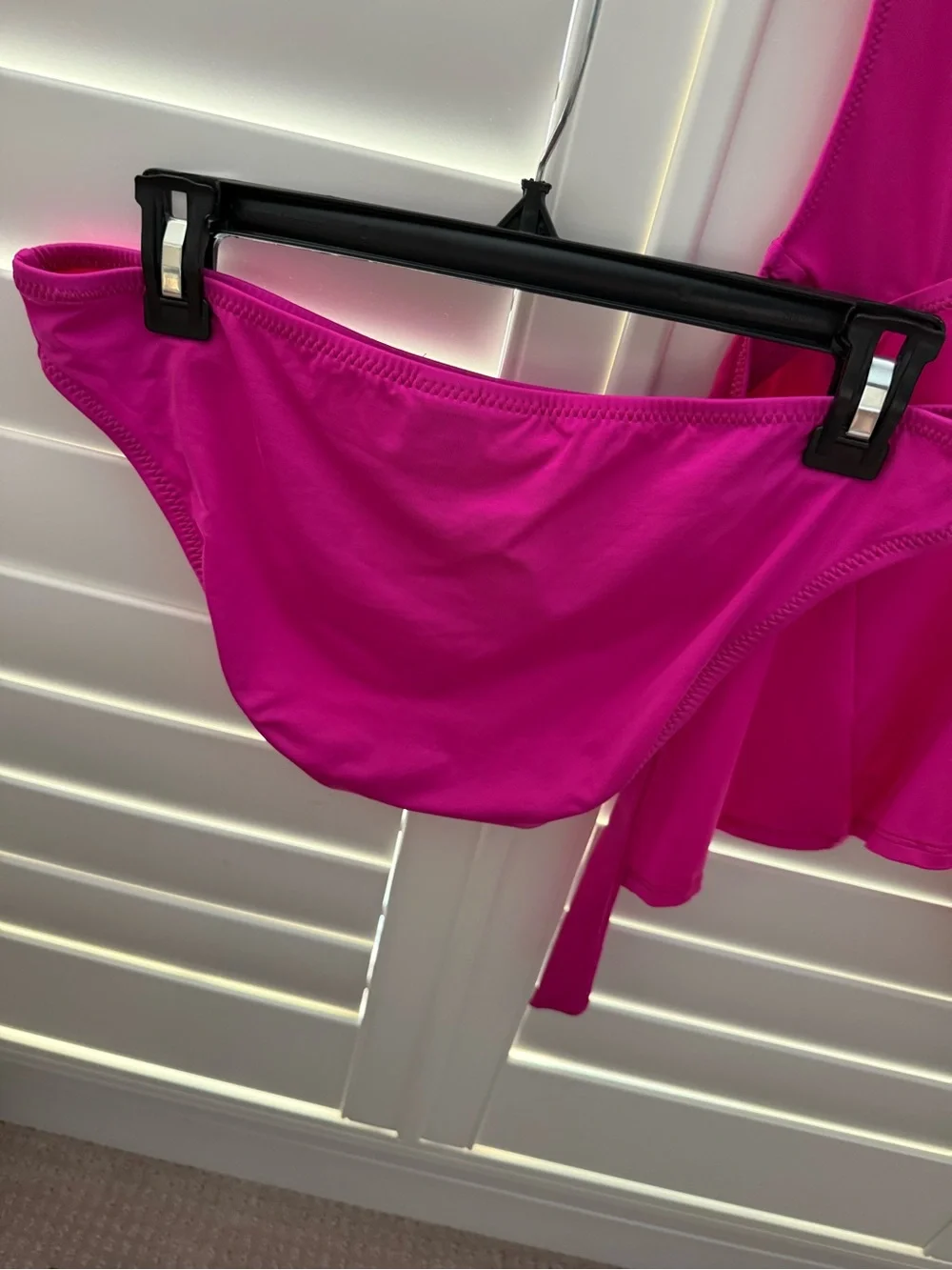 Raspberry Ruffle-Trim Women’s Swimsuit Tankini